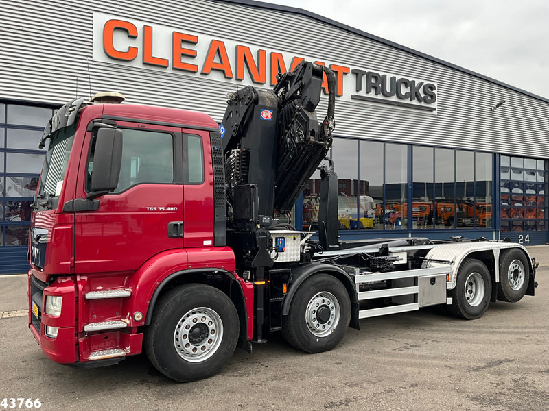 MAN TGS 35.480 8x4H Euro 6 HMF 40 Tonmeter laadkraan + Fly-Jib - Kancalı yükleyici kamyon, Vinçli kamyon: fotoğraf 2 MAN TGS 35.480 8x4H Euro 6 HMF 40 Tonmeter laadkraan + Fly-Jib - Kancalı yükleyici kamyon, Vinçli kamyon: fotoğraf 2