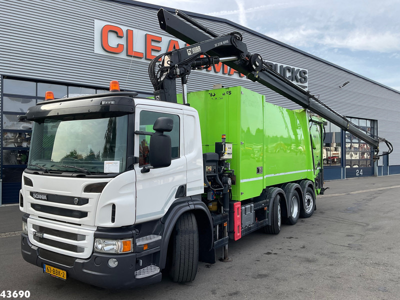 Scania P 360 Faun 18m³ + Hiab crane + Underground Container Washing Installation - Çöp kamyonu: fotoğraf 1 Scania P 360 Faun 18m³ + Hiab crane + Underground Container Washing Installation - Çöp kamyonu: fotoğraf 1