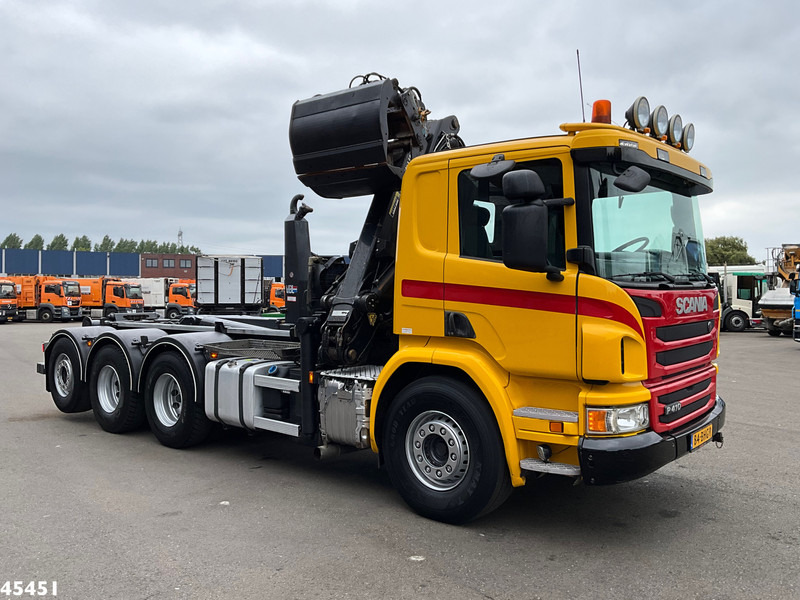 Scania P 410 8x4 Euro 6 Palfinger 14 Tonmeter Z-kraan - Kancalı yükleyici kamyon, Vinçli kamyon: fotoğraf 3 Scania P 410 8x4 Euro 6 Palfinger 14 Tonmeter Z-kraan - Kancalı yükleyici kamyon, Vinçli kamyon: fotoğraf 3