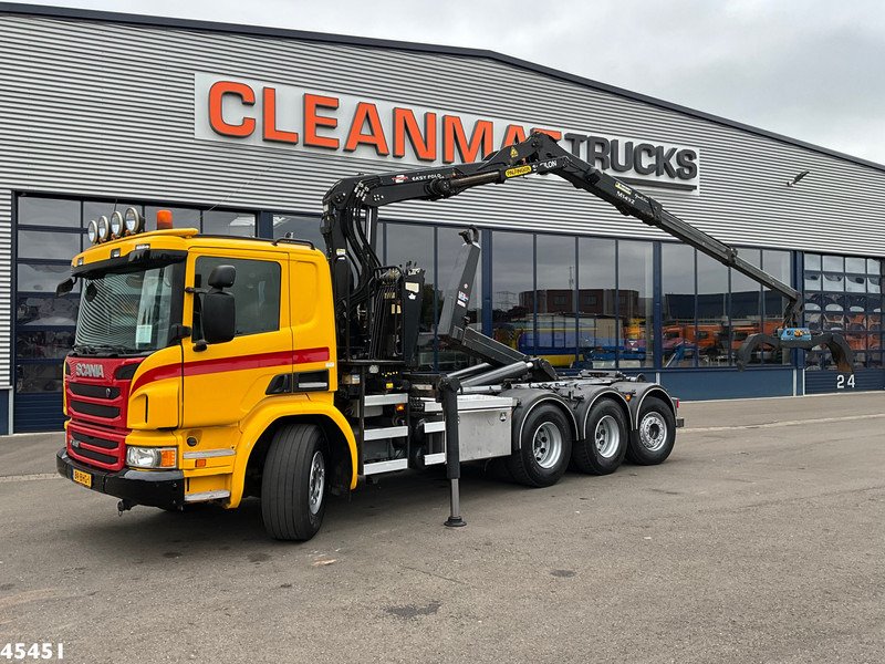 Scania P 410 8x4 Euro 6 Palfinger 14 Tonmeter Z-kraan - Kancalı yükleyici kamyon, Vinçli kamyon: fotoğraf 1 Scania P 410 8x4 Euro 6 Palfinger 14 Tonmeter Z-kraan - Kancalı yükleyici kamyon, Vinçli kamyon: fotoğraf 1