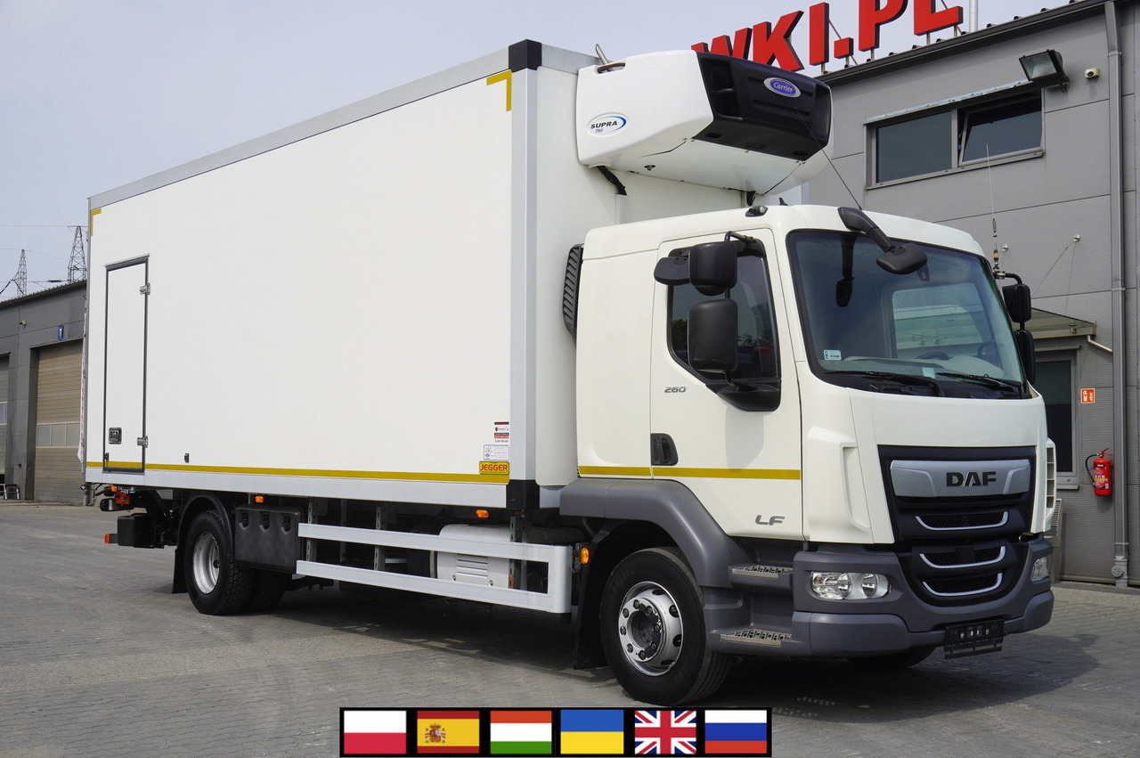 DAF LF 16.260 / Jegger Refrigerator / Carrier Supra 750 / DHOLLANDIA 1500 kg / Sleeper cab - Refrijeratör kamyon: fotoğraf 1 DAF LF 16.260 / Jegger Refrigerator / Carrier Supra 750 / DHOLLANDIA 1500 kg / Sleeper cab - Refrijeratör kamyon: fotoğraf 1