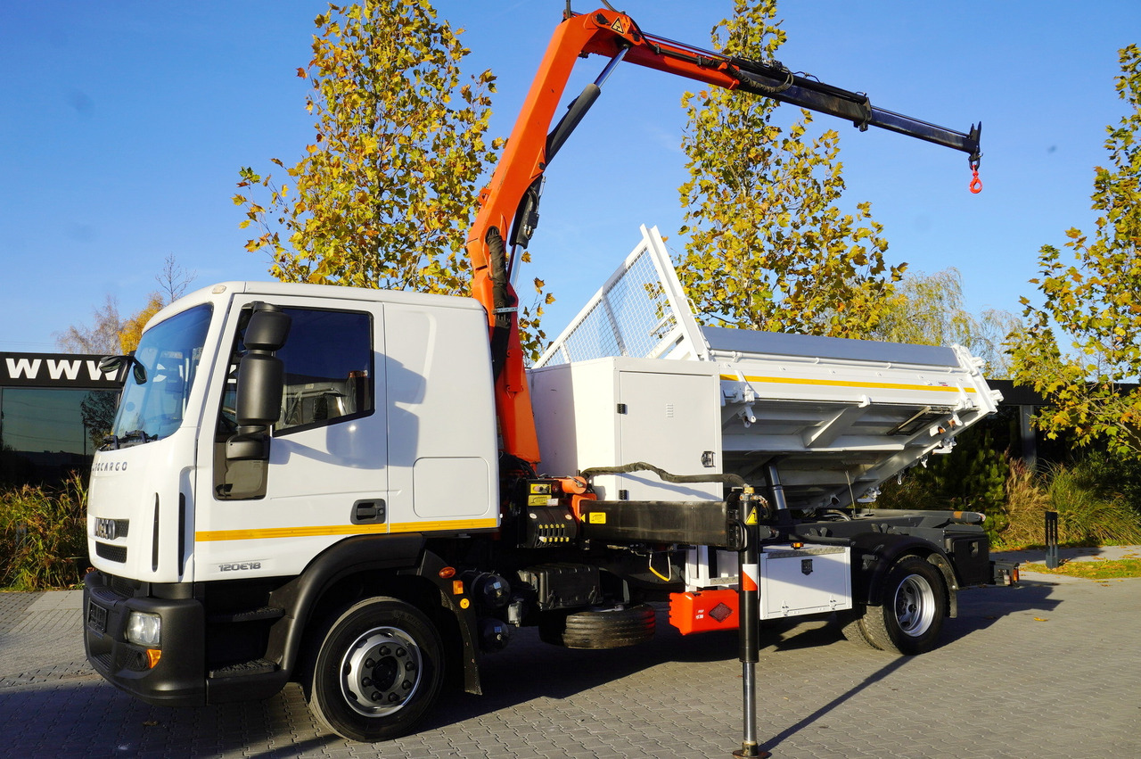 IVECO Eurocargo 120E18 Crane Palfinger / 3-way tipper / sleeper cab - Sal/ Açık kasa kamyon, Vinçli kamyon: fotoğraf 2 IVECO Eurocargo 120E18 Crane Palfinger / 3-way tipper / sleeper cab - Sal/ Açık kasa kamyon, Vinçli kamyon: fotoğraf 2