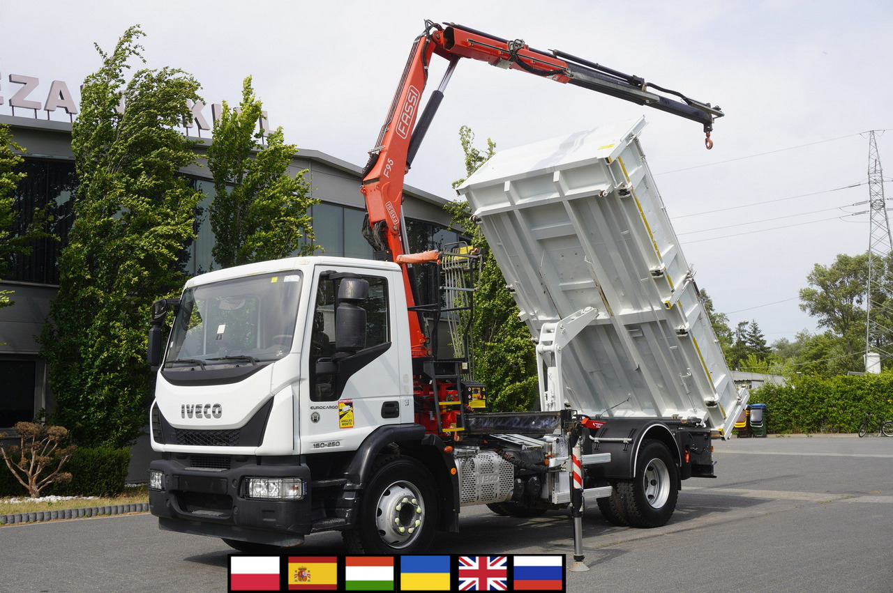 IVECO Eurocargo 160-250 / Fassi F95 crane / 120 tho. km / 3-sided tipper - Vinçli kamyon: fotoğraf 1 IVECO Eurocargo 160-250 / Fassi F95 crane / 120 tho. km / 3-sided tipper - Vinçli kamyon: fotoğraf 1