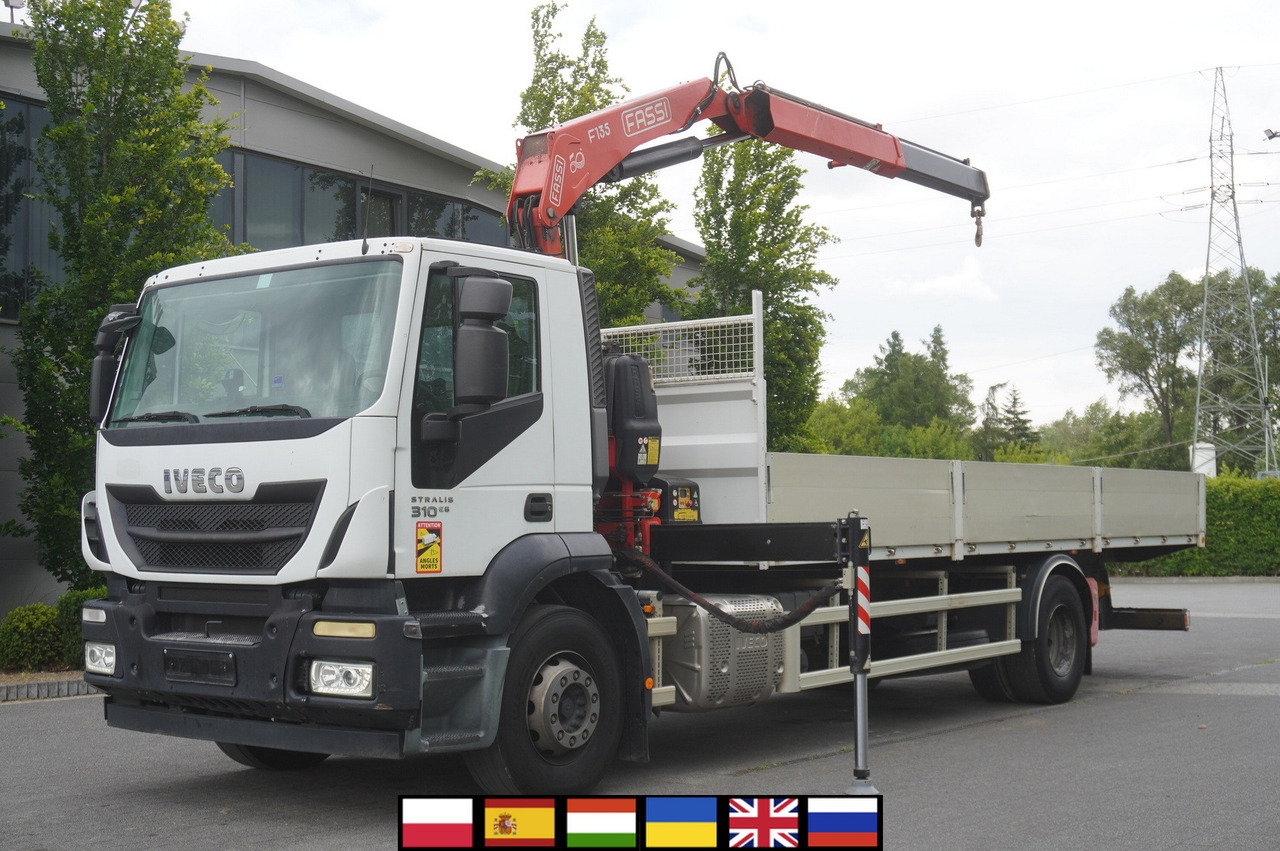 IVECO STRALIS 19.310 E6 / Flatbed 19 EPAL / FASSI F135 / 225 MTH! / 5.7 T - Sal/ Açık kasa kamyon, Vinçli kamyon: fotoğraf 1 IVECO STRALIS 19.310 E6 / Flatbed 19 EPAL / FASSI F135 / 225 MTH! / 5.7 T - Sal/ Açık kasa kamyon, Vinçli kamyon: fotoğraf 1