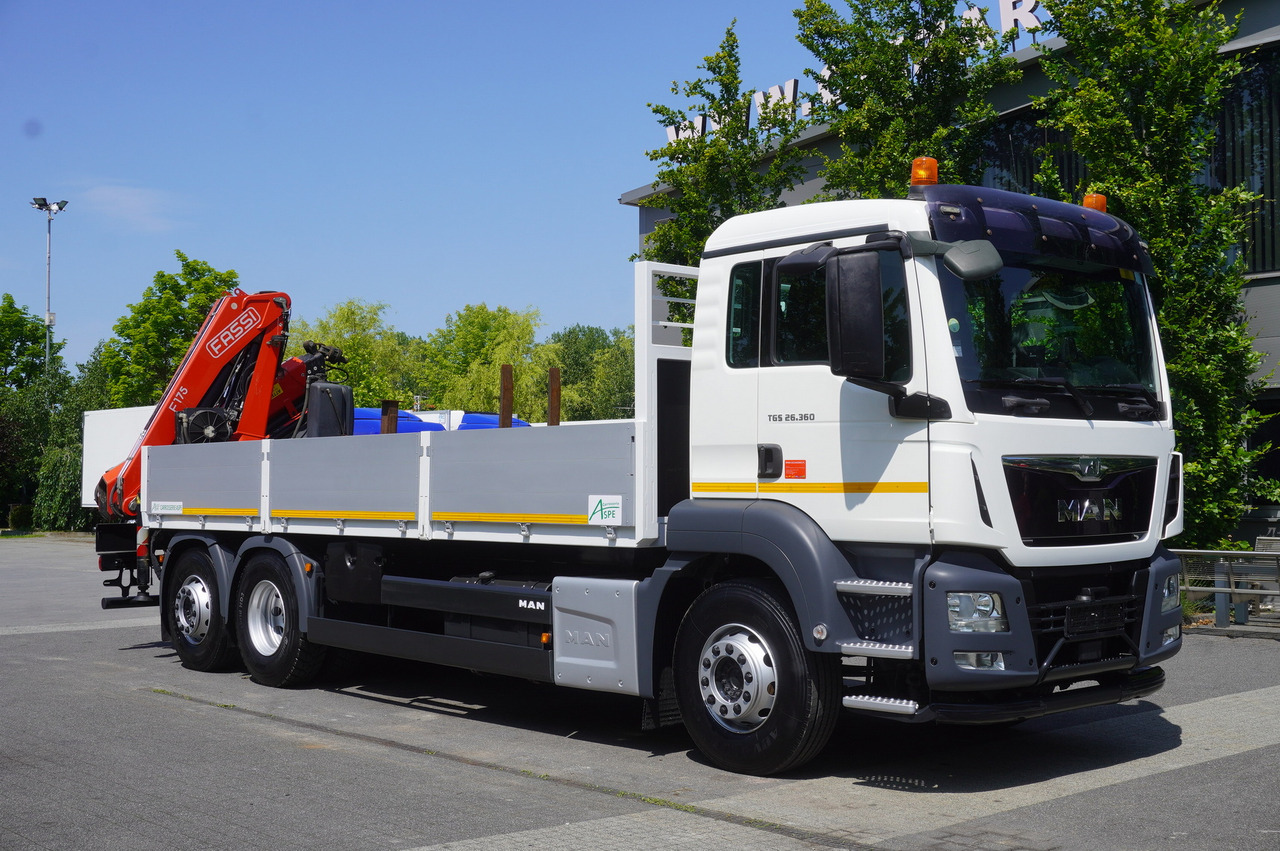 MAN TGS 26.360 Flatbed / Fassi F175 7.7 T / steered 3rd axle - Vinçli kamyon: fotoğraf 2 MAN TGS 26.360 Flatbed / Fassi F175 7.7 T / steered 3rd axle - Vinçli kamyon: fotoğraf 2