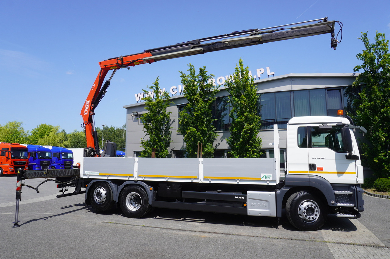 MAN TGS 26.360 Flatbed / Fassi F175 7.7 T / steered 3rd axle - Vinçli kamyon: fotoğraf 4 MAN TGS 26.360 Flatbed / Fassi F175 7.7 T / steered 3rd axle - Vinçli kamyon: fotoğraf 4