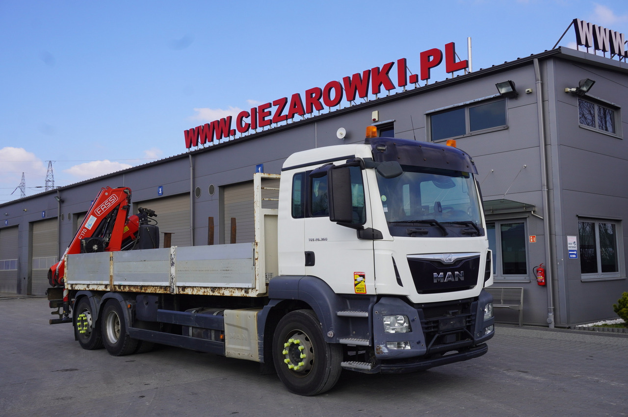 MAN TGS 26.360 Flatbed / Fassi F175 7.7 T / steered 3rd axle - Vinçli kamyon: fotoğraf 2 MAN TGS 26.360 Flatbed / Fassi F175 7.7 T / steered 3rd axle - Vinçli kamyon: fotoğraf 2