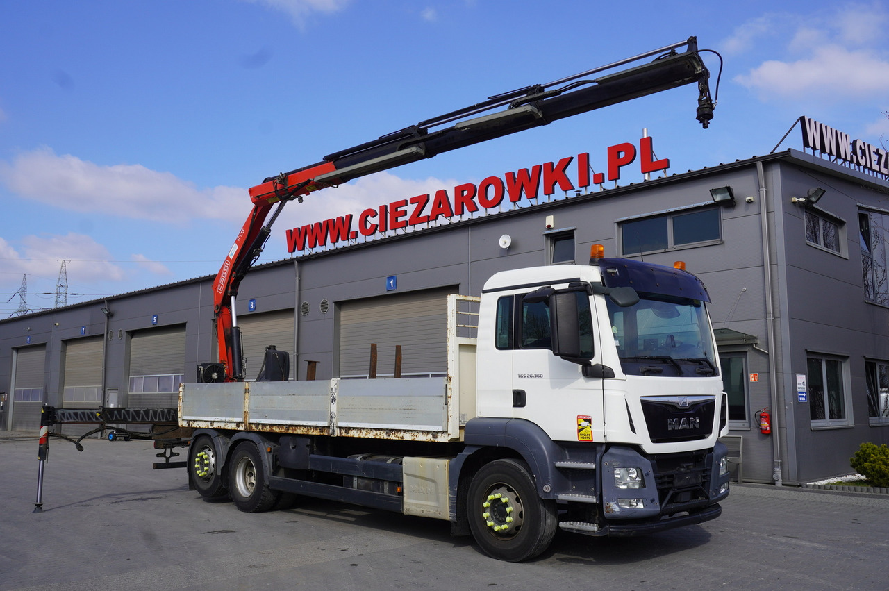 MAN TGS 26.360 Flatbed / Fassi F175 7.7 T / steered 3rd axle - Vinçli kamyon: fotoğraf 1 MAN TGS 26.360 Flatbed / Fassi F175 7.7 T / steered 3rd axle - Vinçli kamyon: fotoğraf 1