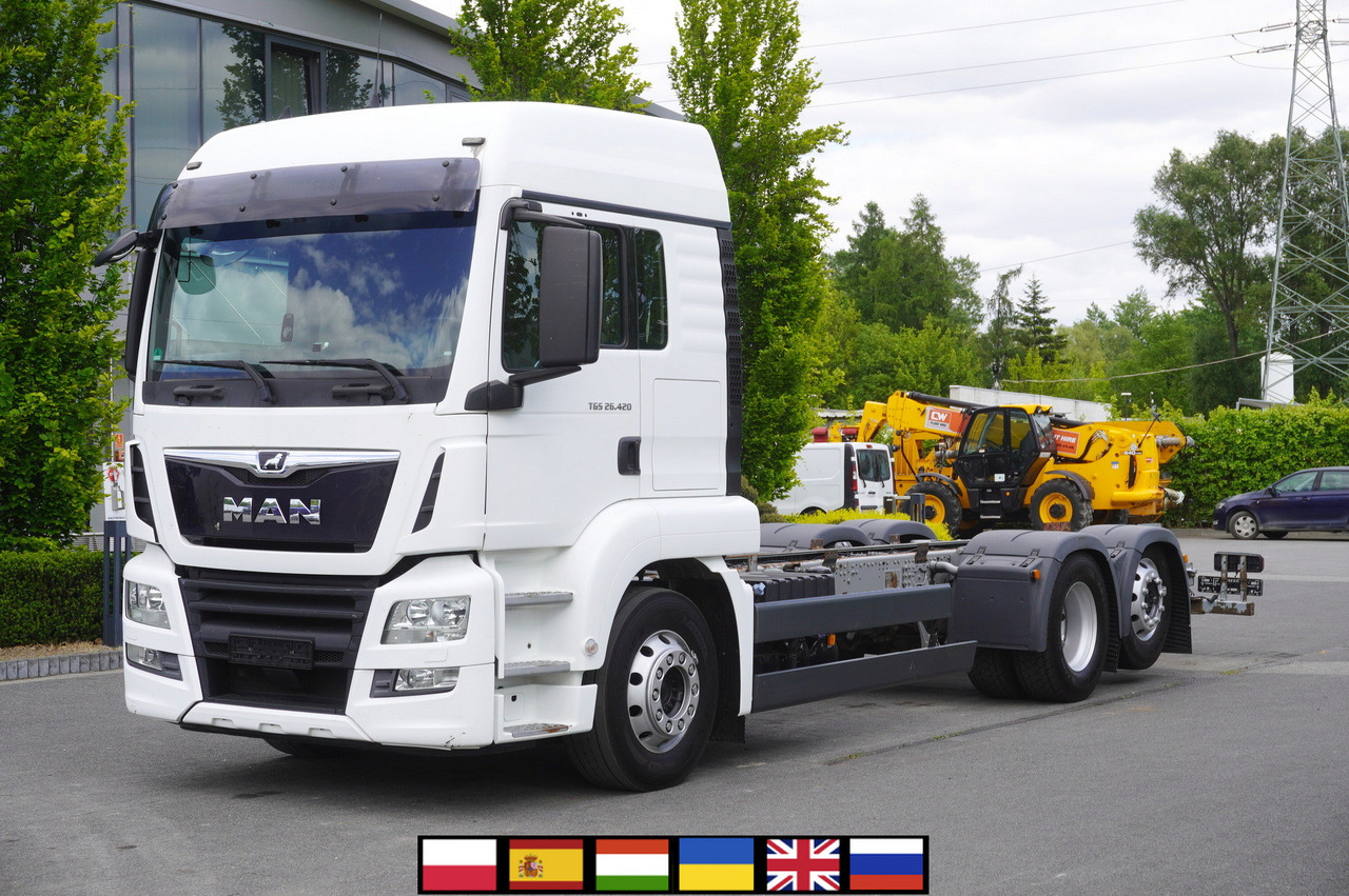 MAN TGS 26.420 / 7.5 m chassis / 14.5 t load cap. / Sleeping cab - Şasi kamyon: fotoğraf 1 MAN TGS 26.420 / 7.5 m chassis / 14.5 t load cap. / Sleeping cab - Şasi kamyon: fotoğraf 1