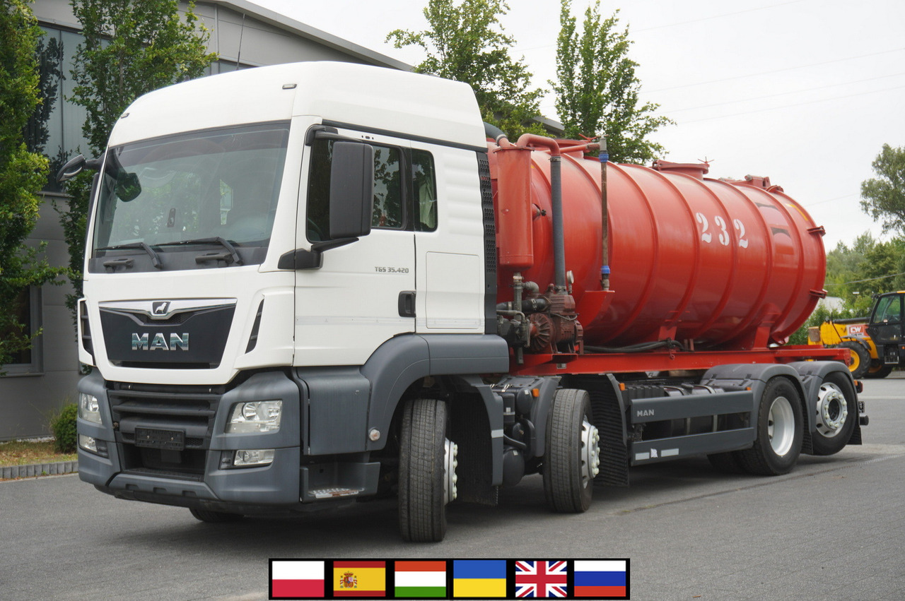 MAN TGS 35.420 8×2 / NEW septic barrel 13000 L / 3 steered axles - Tanker kamyon: fotoğraf 1 MAN TGS 35.420 8×2 / NEW septic barrel 13000 L / 3 steered axles - Tanker kamyon: fotoğraf 1