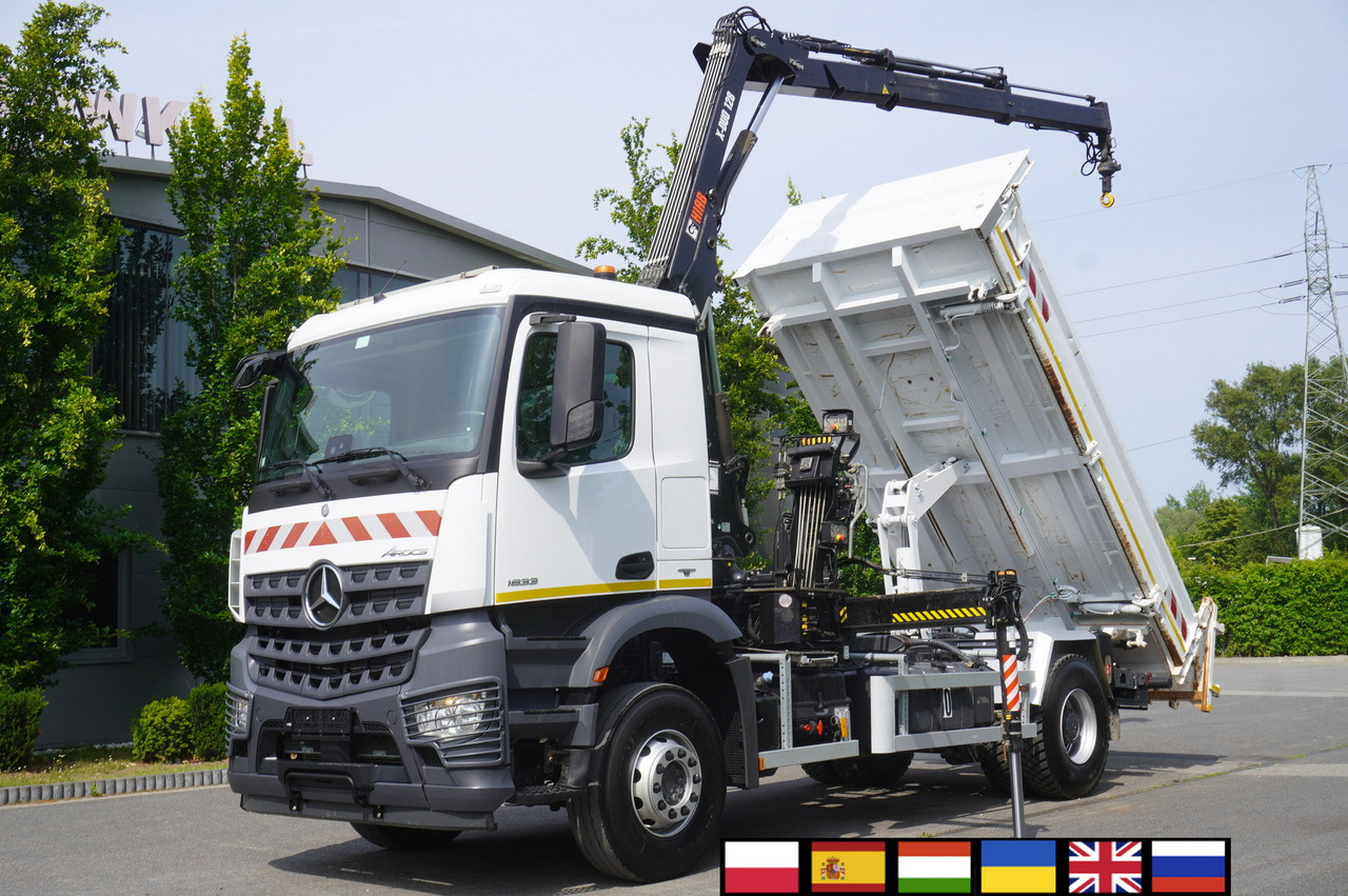 MERCEDES-BENZ Arocs 1833 / 87,000 km!!! / Hds HIAB X-DUO 128 B-2 / three-sided tipper - Vinçli kamyon, Vinçli kamyon: fotoğraf 1 MERCEDES-BENZ Arocs 1833 / 87,000 km!!! / Hds HIAB X-DUO 128 B-2 / three-sided tipper - Vinçli kamyon, Vinçli kamyon: fotoğraf 1