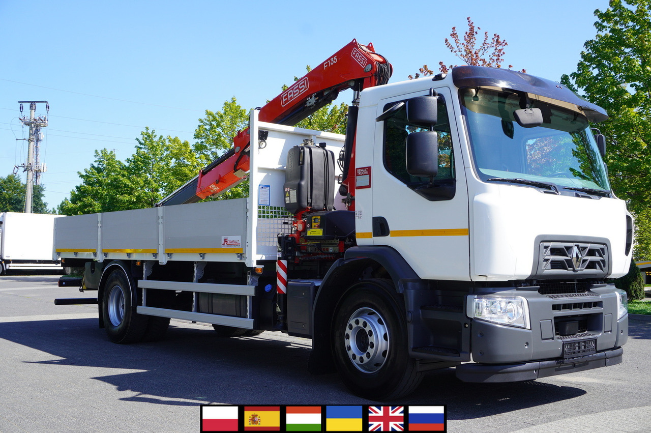 RENAULT C280 DTI 8 / FASSI crane 5.6 T / range 8 m / Flatbed 15 EPAL - Vinçli kamyon: fotoğraf 1 RENAULT C280 DTI 8 / FASSI crane 5.6 T / range 8 m / Flatbed 15 EPAL - Vinçli kamyon: fotoğraf 1