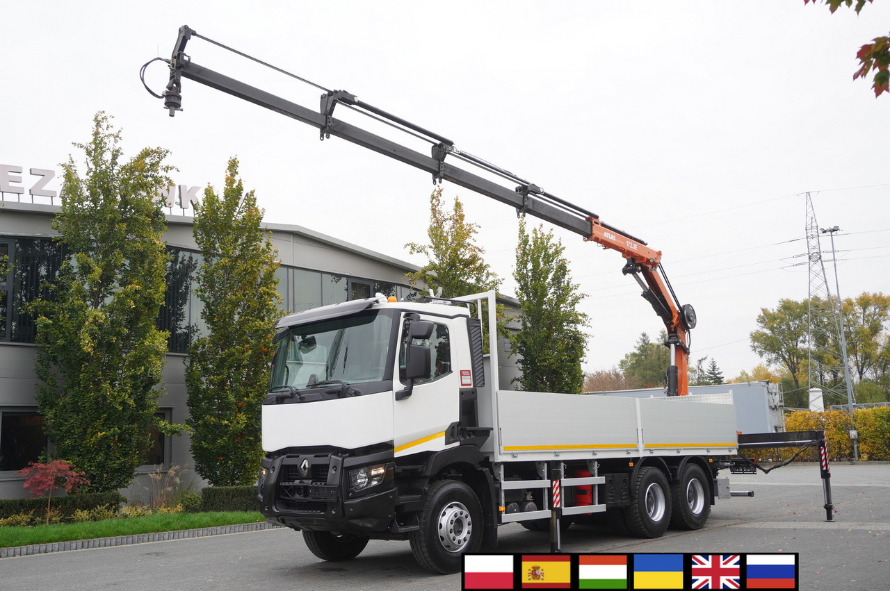 RENAULT C380 Comfort 6x4 / Atlas 172.3E crane / Range 12.3 m / capacity 6.1 t / Flatbed 17 EPAL - Vinçli kamyon: fotoğraf 1 RENAULT C380 Comfort 6x4 / Atlas 172.3E crane / Range 12.3 m / capacity 6.1 t / Flatbed 17 EPAL - Vinçli kamyon: fotoğraf 1