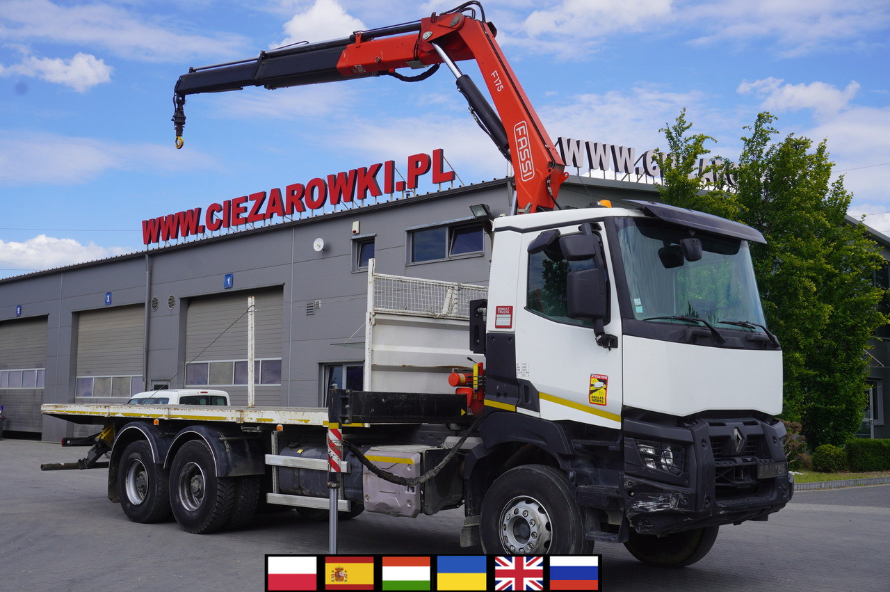 RENAULT K380 6x4 / FASSI F175 crane 7.85 t / 120 thousand km! - Sal/ Açık kasa kamyon, Vinçli kamyon: fotoğraf 3 RENAULT K380 6x4 / FASSI F175 crane 7.85 t / 120 thousand km! - Sal/ Açık kasa kamyon, Vinçli kamyon: fotoğraf 3