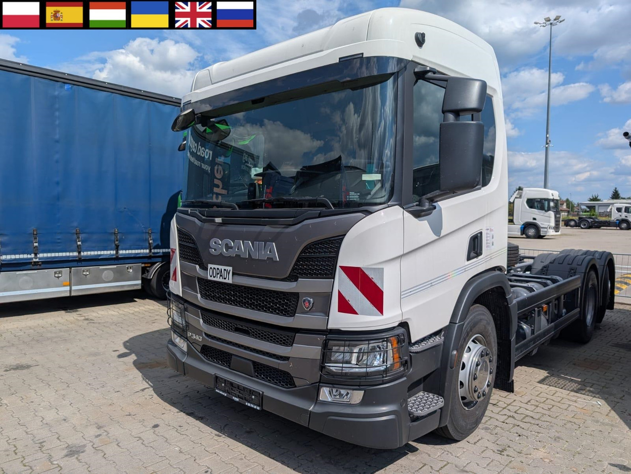 SCANIA P 340 B6x2*4NA / chassis frame / steering axle / CNG / large cab / 8 units - Çöp kamyonu: fotoğraf 1 SCANIA P 340 B6x2*4NA / chassis frame / steering axle / CNG / large cab / 8 units - Çöp kamyonu: fotoğraf 1