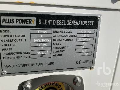 PLUS POWER GF2-100 100 kVA (Unused) - Elektrikli jeneratör: fotoğraf 1 PLUS POWER GF2-100 100 kVA (Unused) - Elektrikli jeneratör: fotoğraf 1