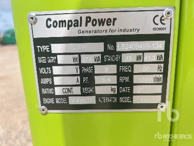 COMPAL VG-R30 37.5 kVA Skid-Mounted (Unused) - Elektrikli jeneratör: fotoğraf 5 COMPAL VG-R30 37.5 kVA Skid-Mounted (Unused) - Elektrikli jeneratör: fotoğraf 5