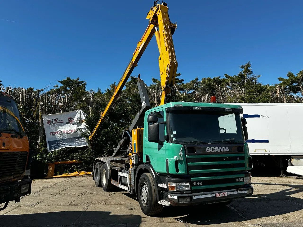 Scania P114-380 6X2 Ampirol + Heila 13000 5T Crane Manu - Konteynır taşıyıcı/ Yedek karoser kamyon: fotoğraf 1 Scania P114-380 6X2 Ampirol + Heila 13000 5T Crane Manu - Konteynır taşıyıcı/ Yedek karoser kamyon: fotoğraf 1
