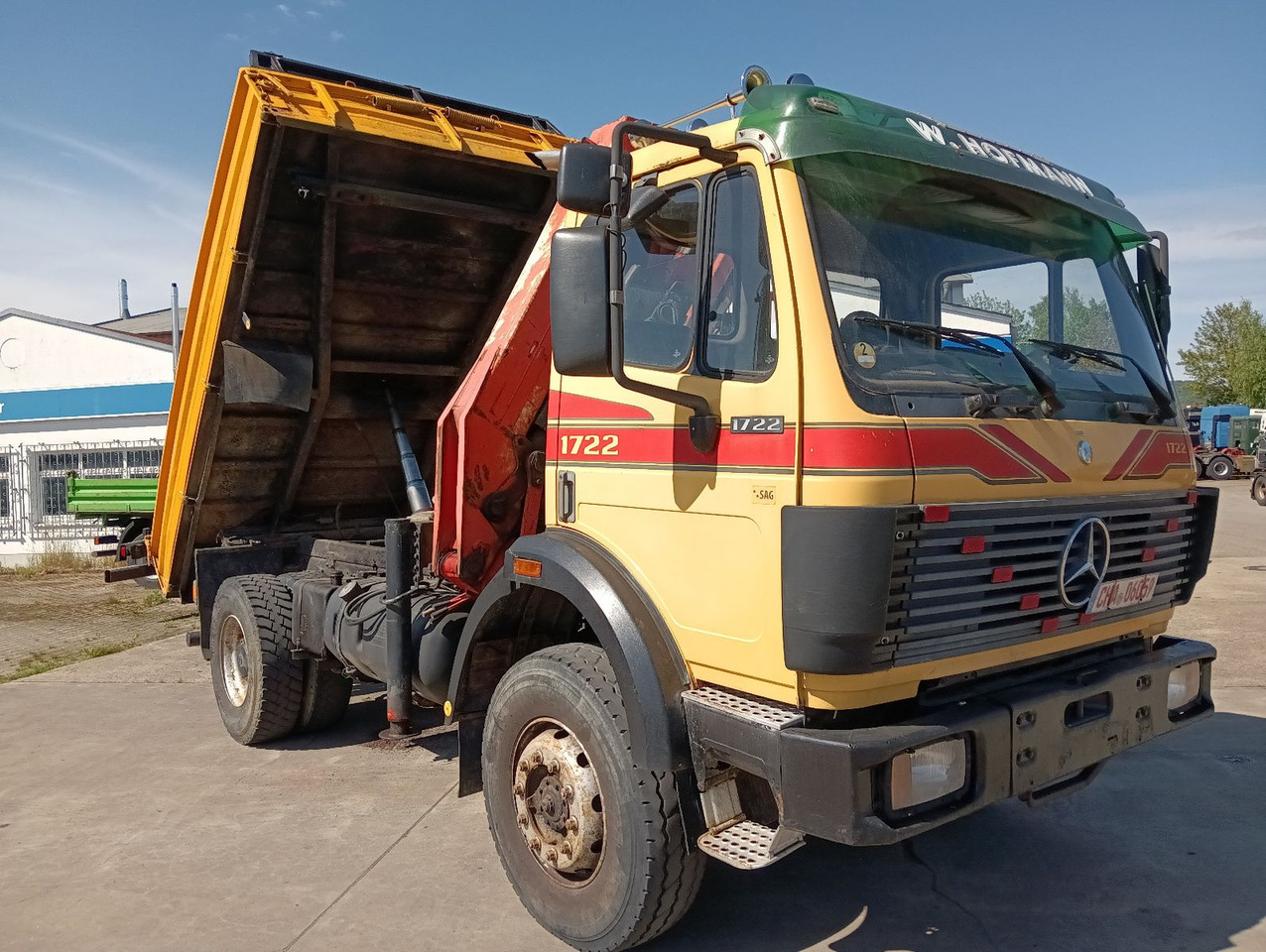 Mercedes-Benz SK 1722 AK 4x4 Blatt Schalter PalfingerPK10500A4 - Damperli kamyon, Vinçli kamyon: fotoğraf 1 Mercedes-Benz SK 1722 AK 4x4 Blatt Schalter PalfingerPK10500A4 - Damperli kamyon, Vinçli kamyon: fotoğraf 1