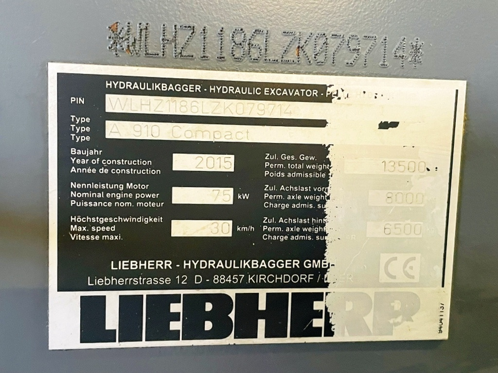Liebherr A910 Compact (4025) - Tekerlekli ekskavatör: fotoğraf 3 Liebherr A910 Compact (4025) - Tekerlekli ekskavatör: fotoğraf 3