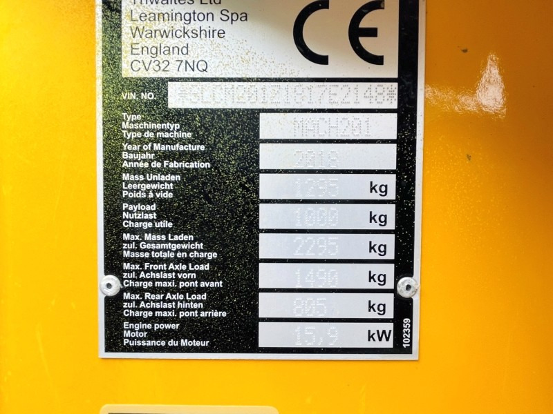 Thwaites Mach 201 (3463) - Mini damperli kamyon: fotoğraf 3 Thwaites Mach 201 (3463) - Mini damperli kamyon: fotoğraf 3