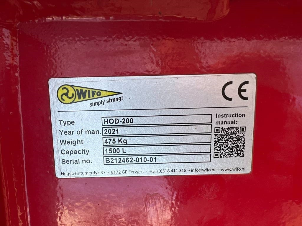 Wifo HOD-200 Schepbak - Yükleyici kovası - Tarım araçları: fotoğraf 5 Wifo HOD-200 Schepbak - Yükleyici kovası - Tarım araçları: fotoğraf 5