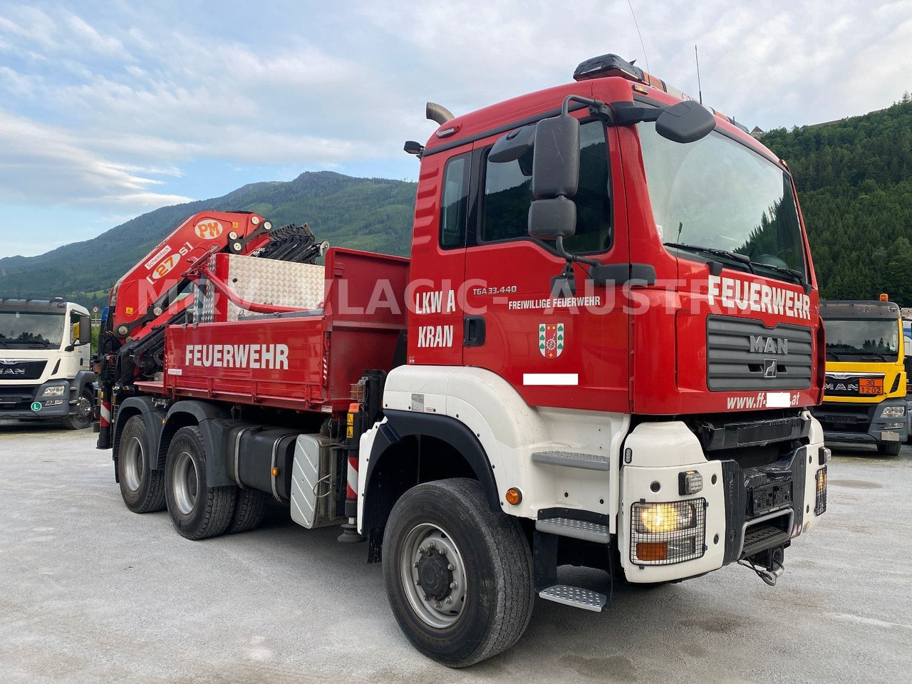 MAN 33.440 6x6 KRAN PM27 und Frontseilwinde 60lm - Sal/ Açık kasa kamyon, Vinçli kamyon: fotoğraf 2 MAN 33.440 6x6 KRAN PM27 und Frontseilwinde 60lm - Sal/ Açık kasa kamyon, Vinçli kamyon: fotoğraf 2