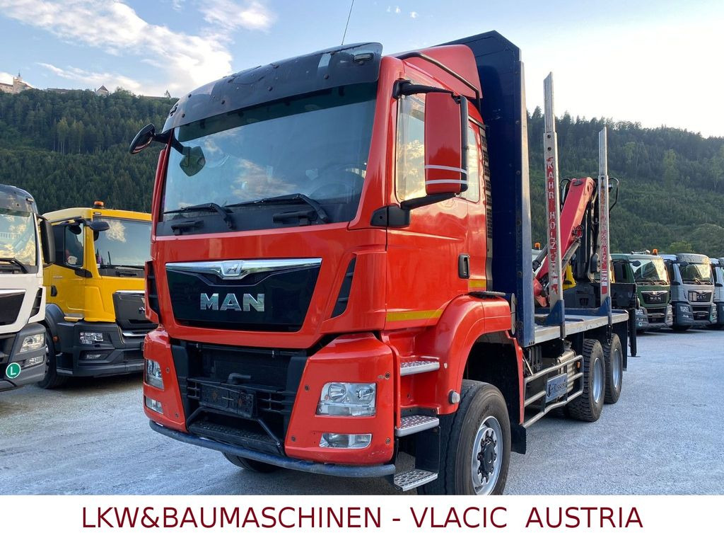 MAN TGS Holztransporter mit Kran Palfinger MAN TGS 33.480 6x6Holztransporter mit Kran Palfinger - Tomruk kamyonu, Vinçli kamyon: fotoğraf 1 MAN TGS Holztransporter mit Kran Palfinger MAN TGS 33.480 6x6Holztransporter mit Kran Palfinger - Tomruk kamyonu, Vinçli kamyon: fotoğraf 1