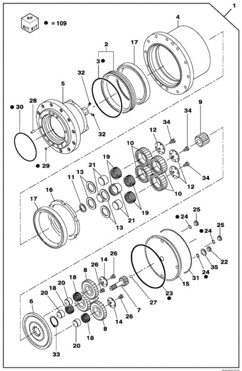 Case LN002390 - Yürüyüş motoru - İş makinaları: fotoğraf 1 Case LN002390 - Yürüyüş motoru - İş makinaları: fotoğraf 1