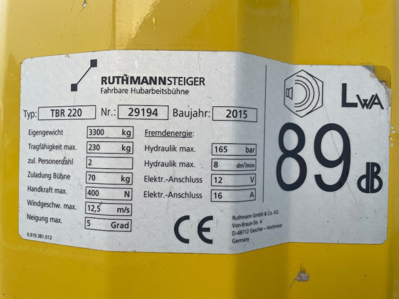 Ruthmann TBR 220 - Araç üzerine platform: fotoğraf 3 Ruthmann TBR 220 - Araç üzerine platform: fotoğraf 3