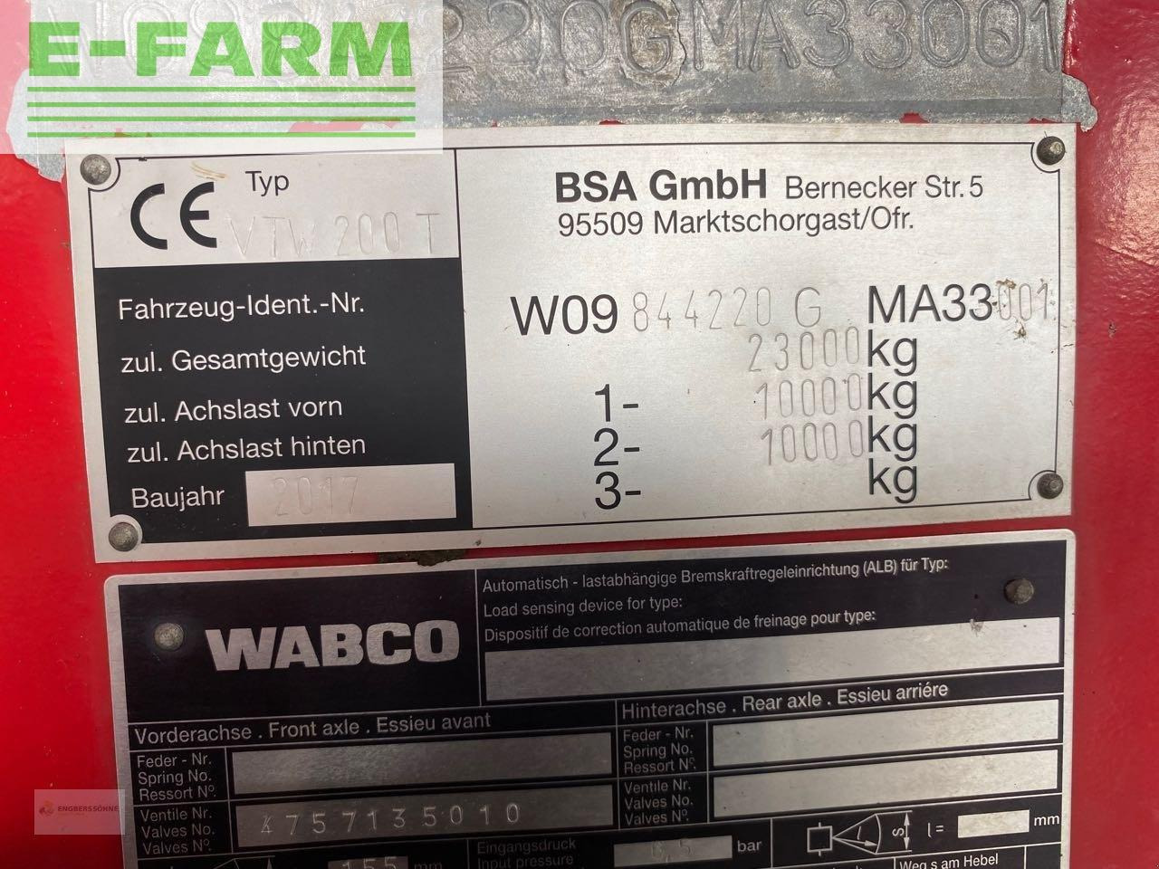 Sıvı gübre tankeri BSA vtw 200 t: fotoğraf 12