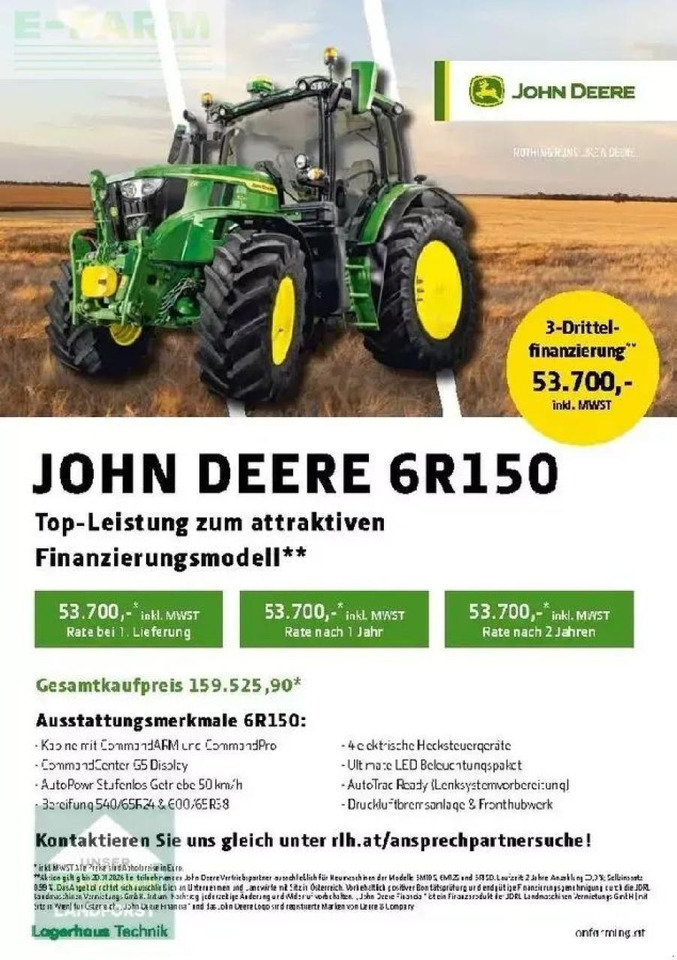 John Deere 6r 150 - Traktör: fotoğraf 2 John Deere 6r 150 - Traktör: fotoğraf 2