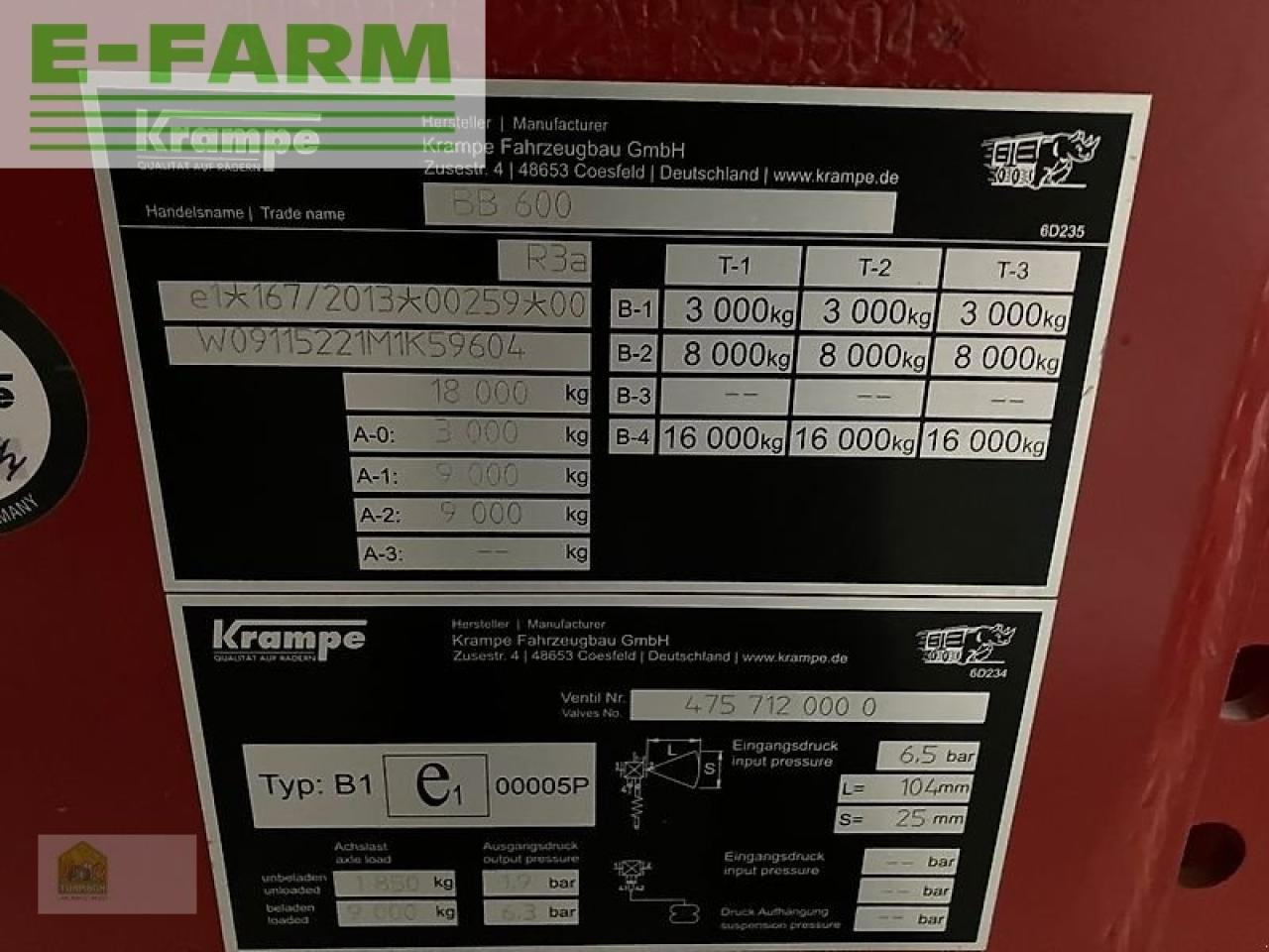 Damperli traktör römorku Krampe big body bb 600 + canagro schnecke df1315: fotoğraf 9