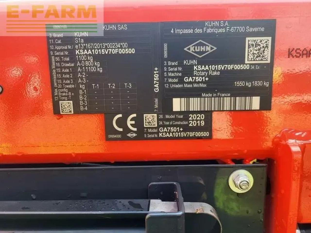 Ot toplama tırmığı Kuhn ga7501+ 2-kreisel-mittelschwader: fotoğraf 11
