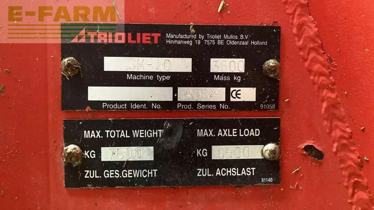 Trioliet solomix 1000 futtermischwagen - Hayvancılık ekipmanları: fotoğraf 5 Trioliet solomix 1000 futtermischwagen - Hayvancılık ekipmanları: fotoğraf 5