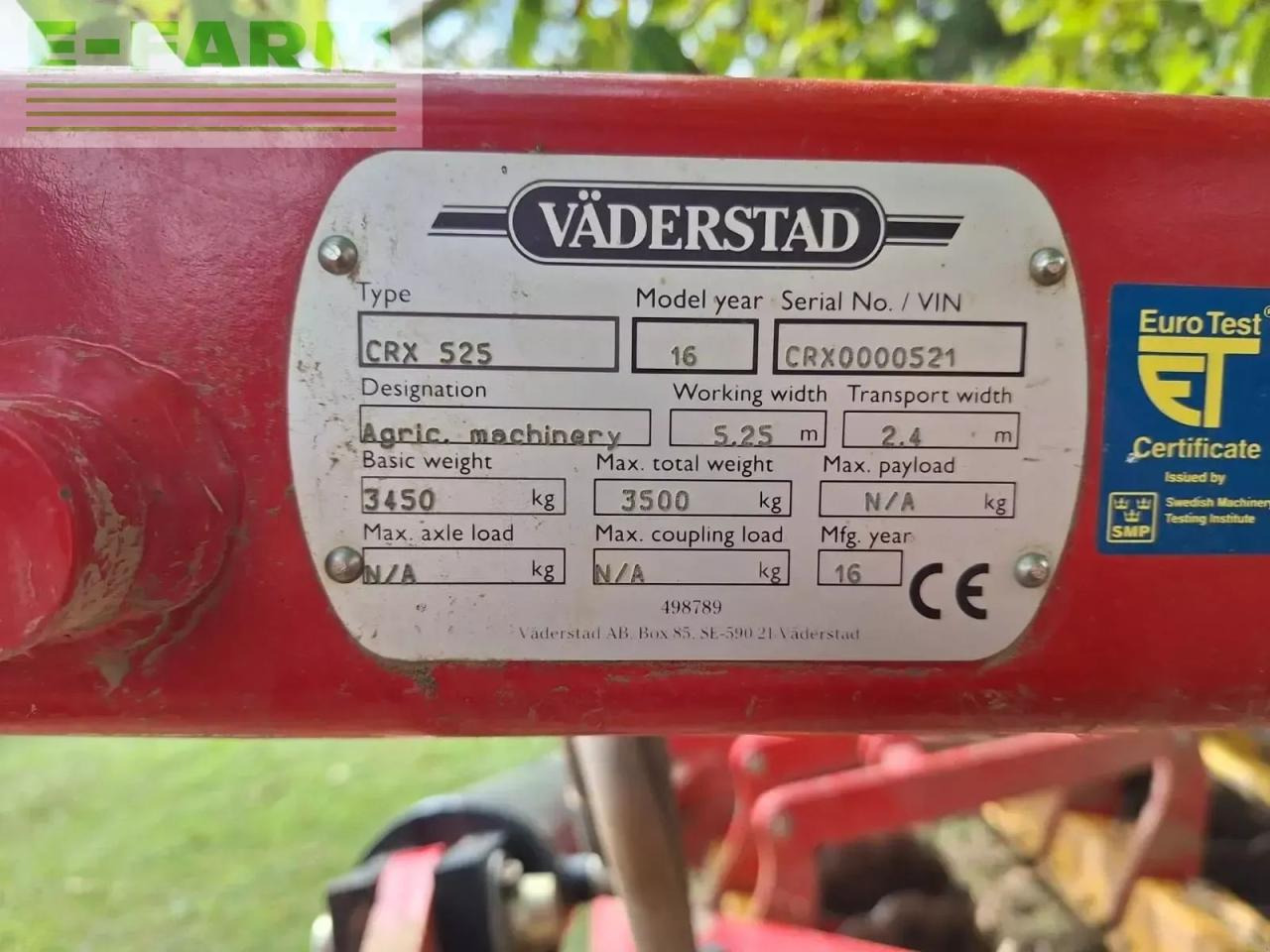 Väderstad crx 525 - Disk tırmığı: fotoğraf 4 Väderstad crx 525 - Disk tırmığı: fotoğraf 4