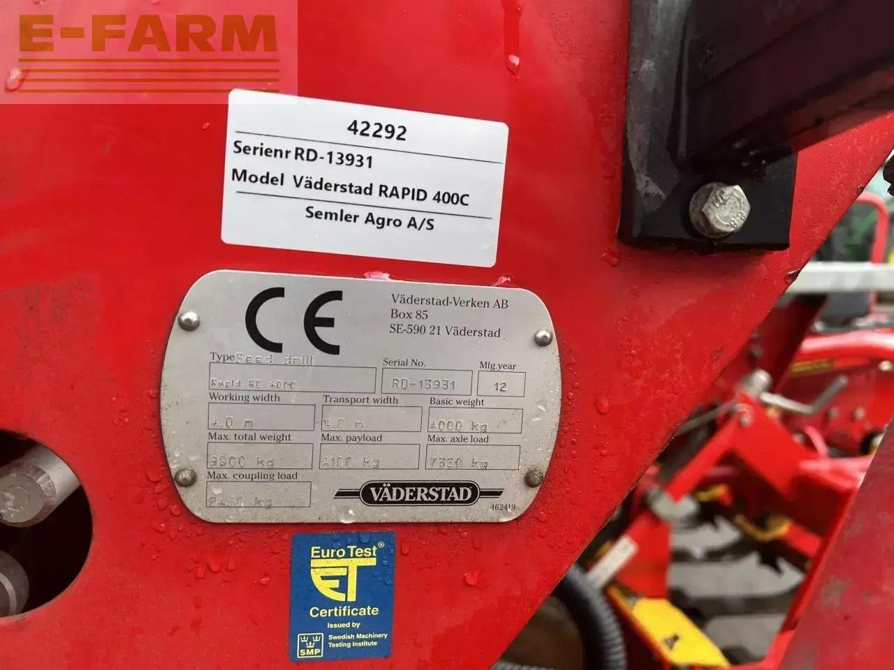 Väderstad rapid 400c - Kombine ekim makinesi: fotoğraf 3 Väderstad rapid 400c - Kombine ekim makinesi: fotoğraf 3