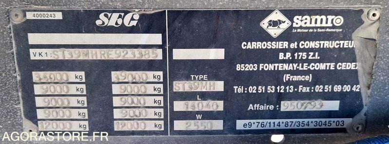 Remorque 3 essieux SAMRO - Dorse: fotoğraf 2 Remorque 3 essieux SAMRO - Dorse: fotoğraf 2