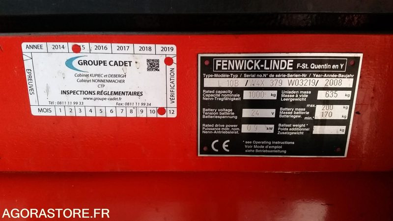GERBEUR FENWICK L 10 ELECTRIQUE - Alet/ Ekipman: fotoğraf 2 GERBEUR FENWICK L 10 ELECTRIQUE - Alet/ Ekipman: fotoğraf 2