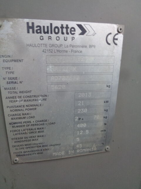 Haulotte HA120 - Eklemli platform: fotoğraf 4 Haulotte HA120 - Eklemli platform: fotoğraf 4