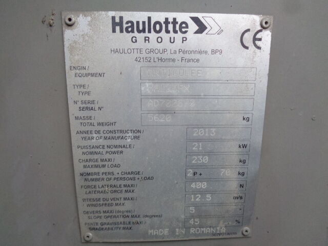 Haulotte HA120 - Eklemli platform: fotoğraf 3 Haulotte HA120 - Eklemli platform: fotoğraf 3