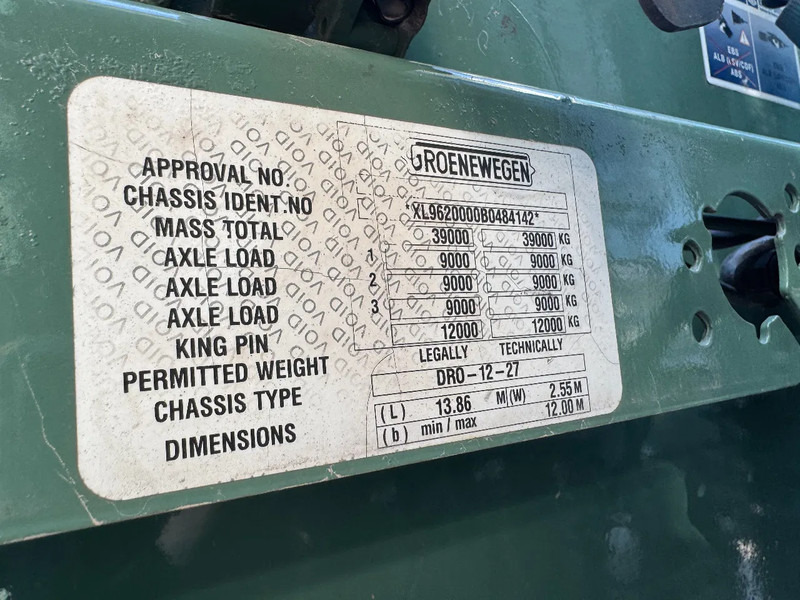 Tenteli dorse Groenewegen DRO-12-27 - 3 AXLE BPW: fotoğraf 13 Tenteli dorse Groenewegen DRO-12-27 - 3 AXLE BPW: fotoğraf 13