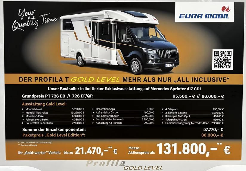 Eura Mobil PROFILA T 726 EB /- 2026 - / GOLD - LEVEL PAKET - Semi entegre karavan: fotoğraf 1 Eura Mobil PROFILA T 726 EB /- 2026 - / GOLD - LEVEL PAKET - Semi entegre karavan: fotoğraf 1