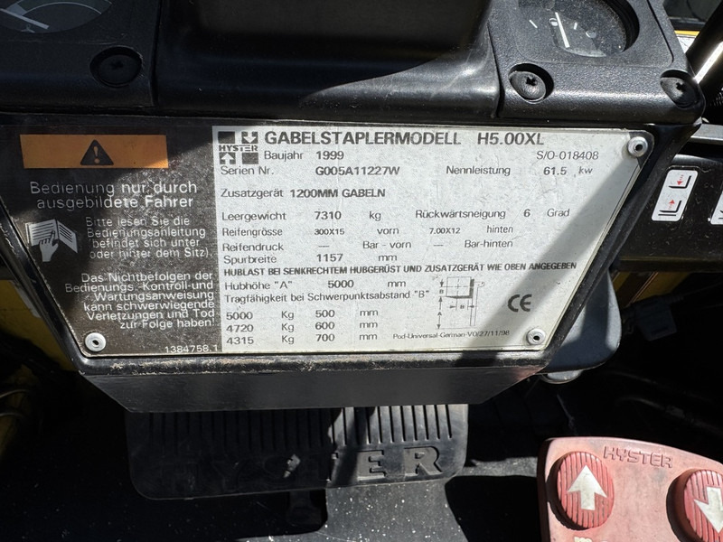 Dizel forklift Hyster H5.00XL: fotoğraf 15