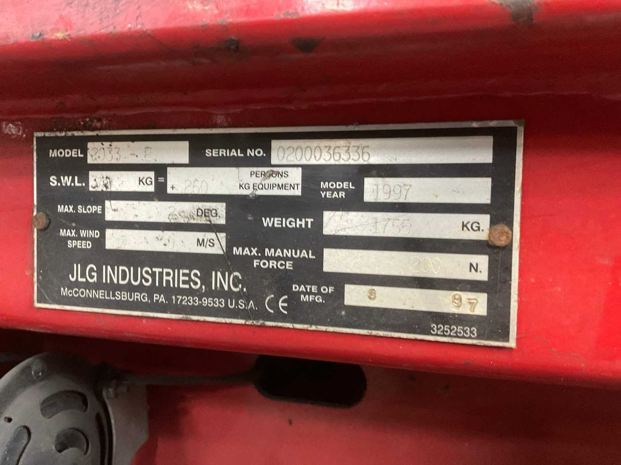 JLG 2033E AERIAL PLATFORM 8MTR - Araçüstü platform: fotoğraf 3 JLG 2033E AERIAL PLATFORM 8MTR - Araçüstü platform: fotoğraf 3