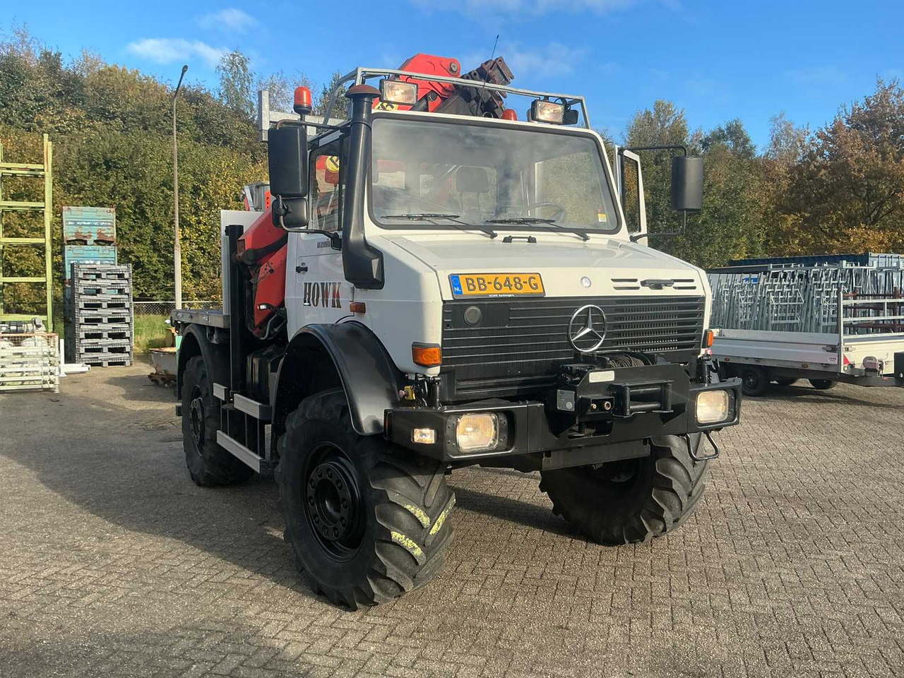 2002 MERCEDES-BENZ UNIMOG U2150L WITH PALFINGER PK 9501 CRANE AND AERIAL PLATFORM - Kamyon: fotoğraf 3 2002 MERCEDES-BENZ UNIMOG U2150L WITH PALFINGER PK 9501 CRANE AND AERIAL PLATFORM - Kamyon: fotoğraf 3