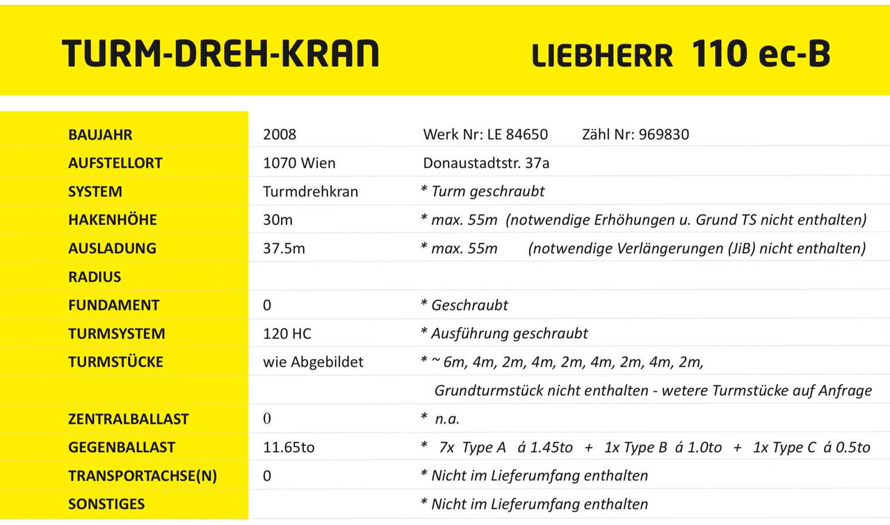 Kule vinç Liebherr 110 EC-B 6 FR.tronic: fotoğraf 11