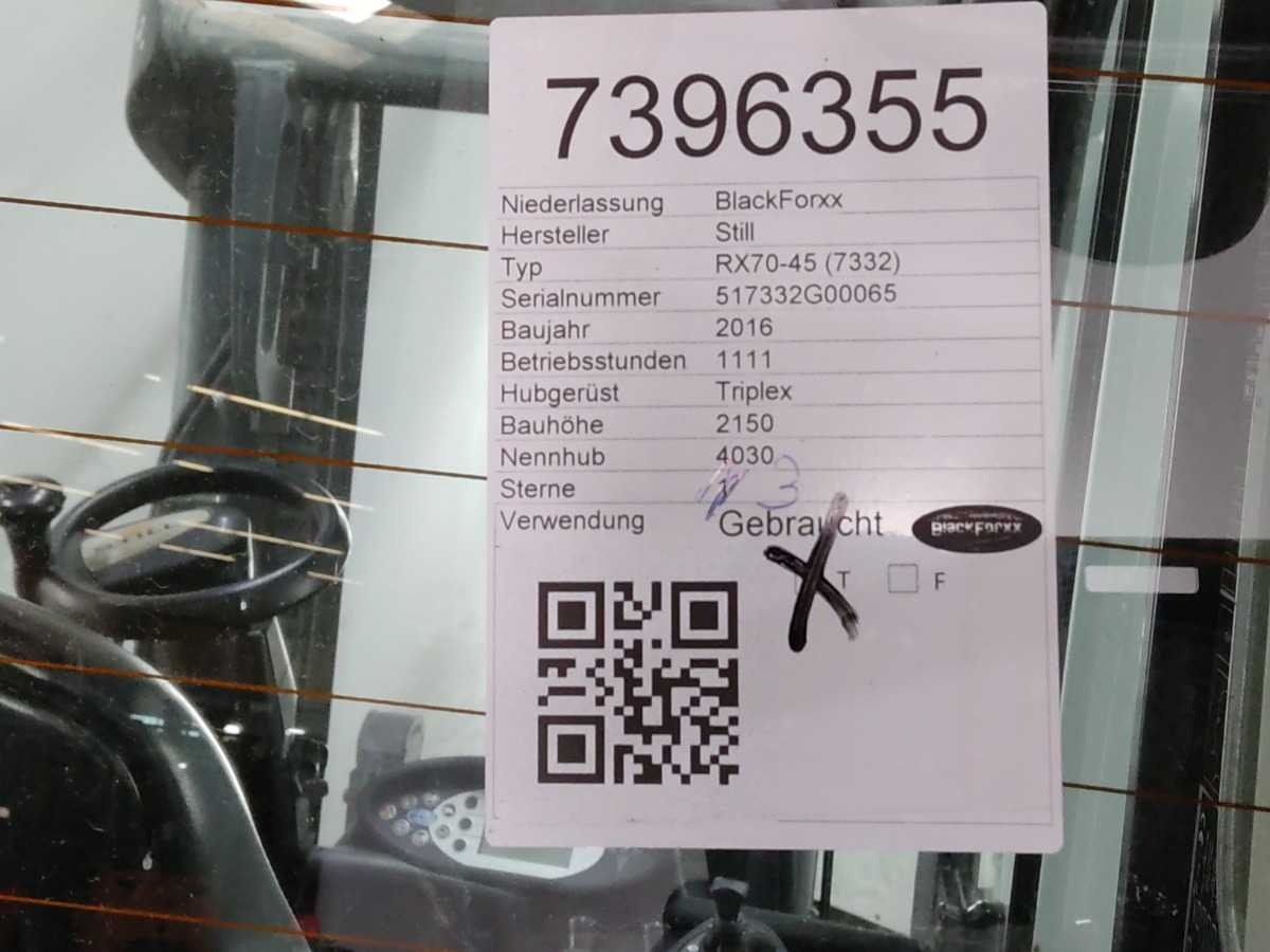 STILL RX70-45 2016 FORKLIFT - Forklift: fotoğraf 2 STILL RX70-45 2016 FORKLIFT - Forklift: fotoğraf 2