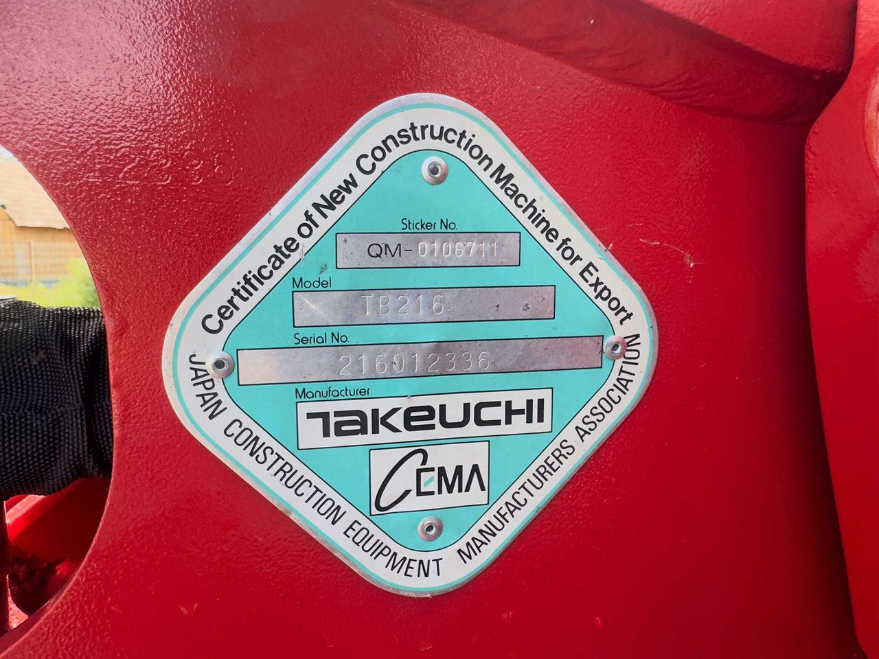 Takeuchi TB 216 - Mini ekskavatör: fotoğraf 5 Takeuchi TB 216 - Mini ekskavatör: fotoğraf 5