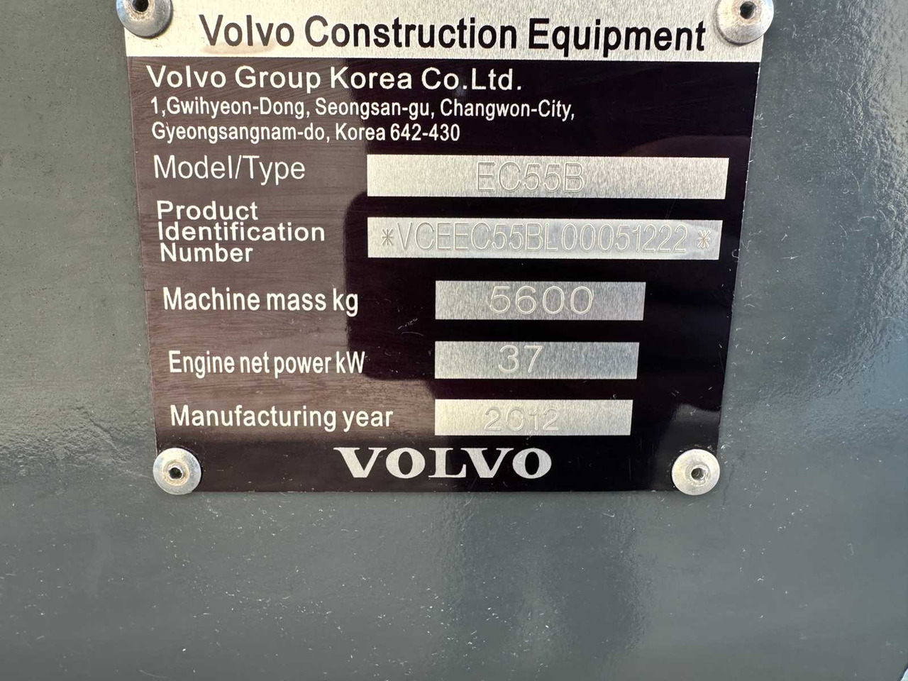 Ekskavatör VOLVO - 2012 - EC55B - MIDI EXCAVATOR: fotoğraf 39 Ekskavatör VOLVO - 2012 - EC55B - MIDI EXCAVATOR: fotoğraf 39